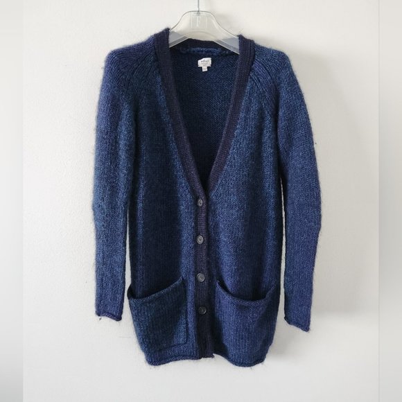 Aritzia Sweaters - *SOLD* ARITZIA | Wilfred alpaca wool sweater cardigan button down navy sz S